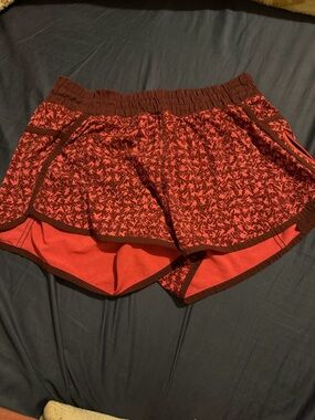 lululemon athletica Red Patterned Athletic Shorts